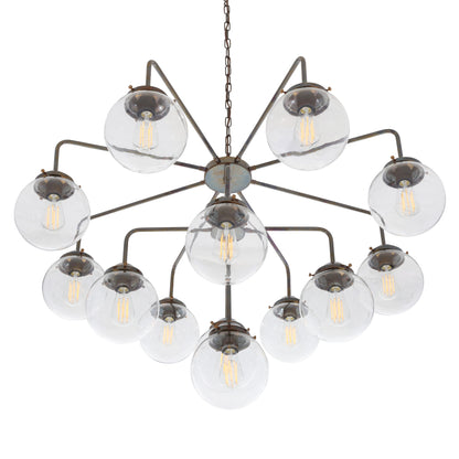 Rome Mid-Century Three-Tier Globe Chandelier, 13-Light