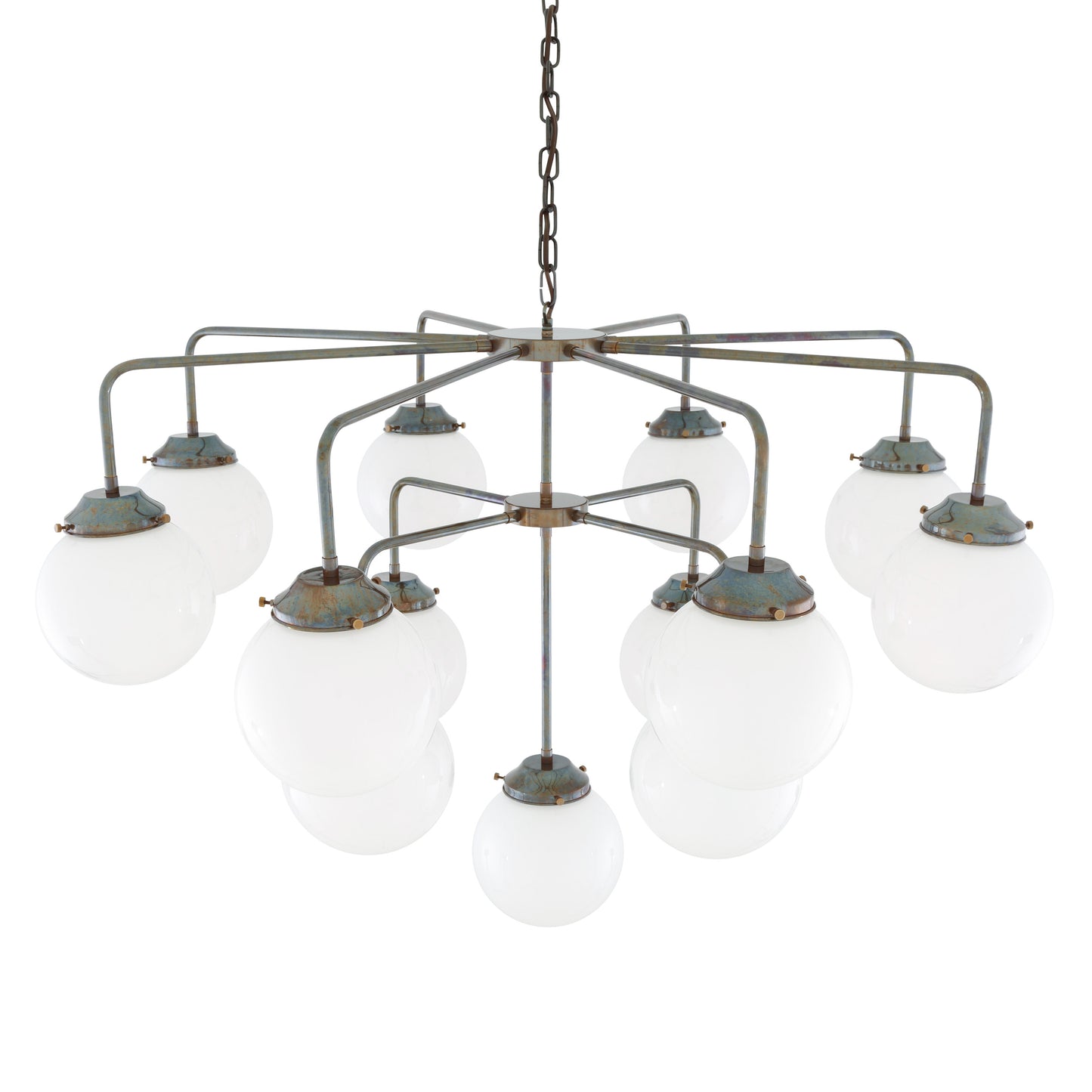 Rome Mid-Century Three-Tier Globe Chandelier, 13-Light