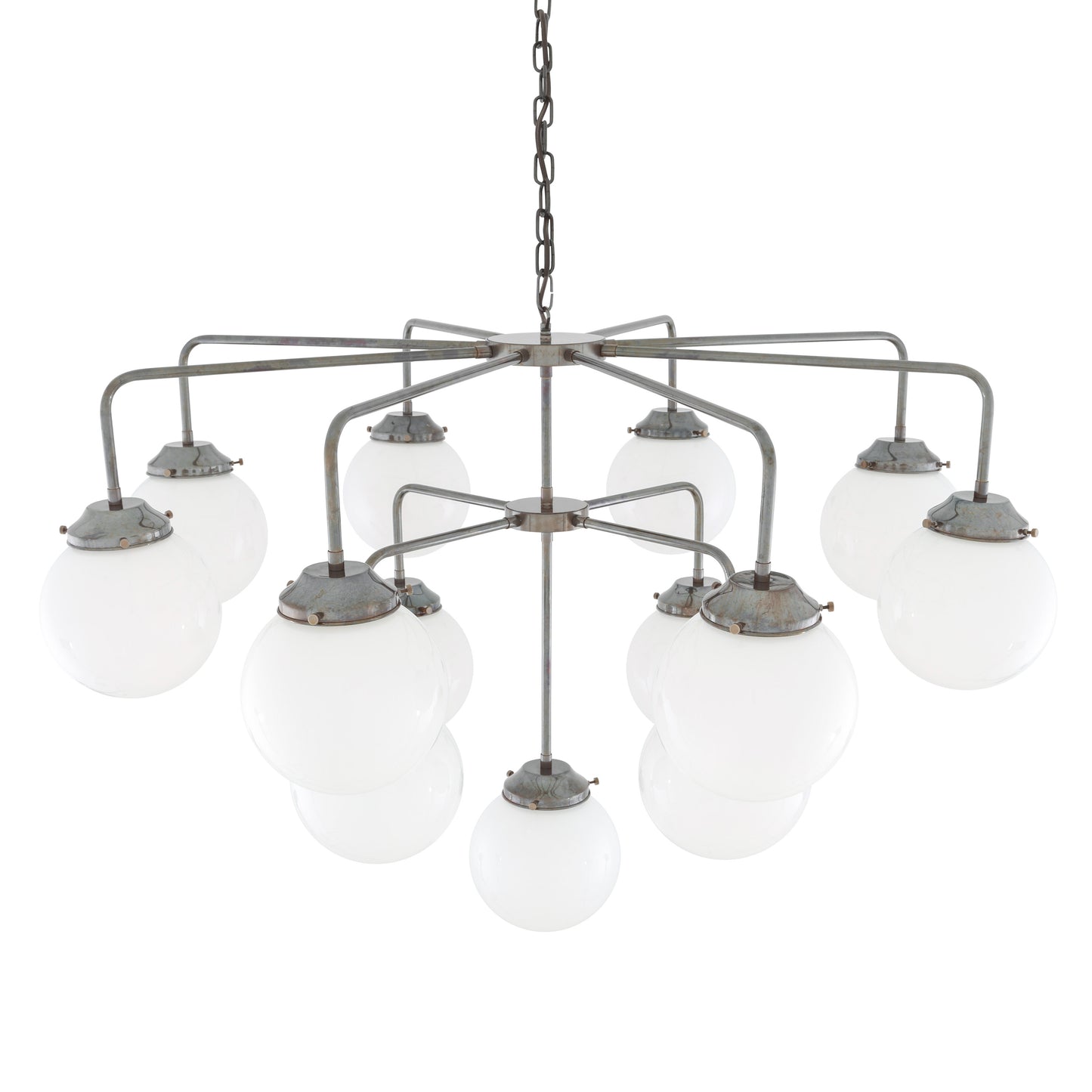 Rome Mid-Century Three-Tier Globe Chandelier, 13-Light