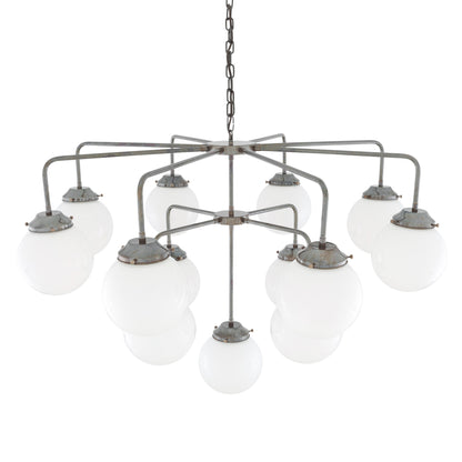 Rome Mid-Century Three-Tier Globe Chandelier, 13-Light