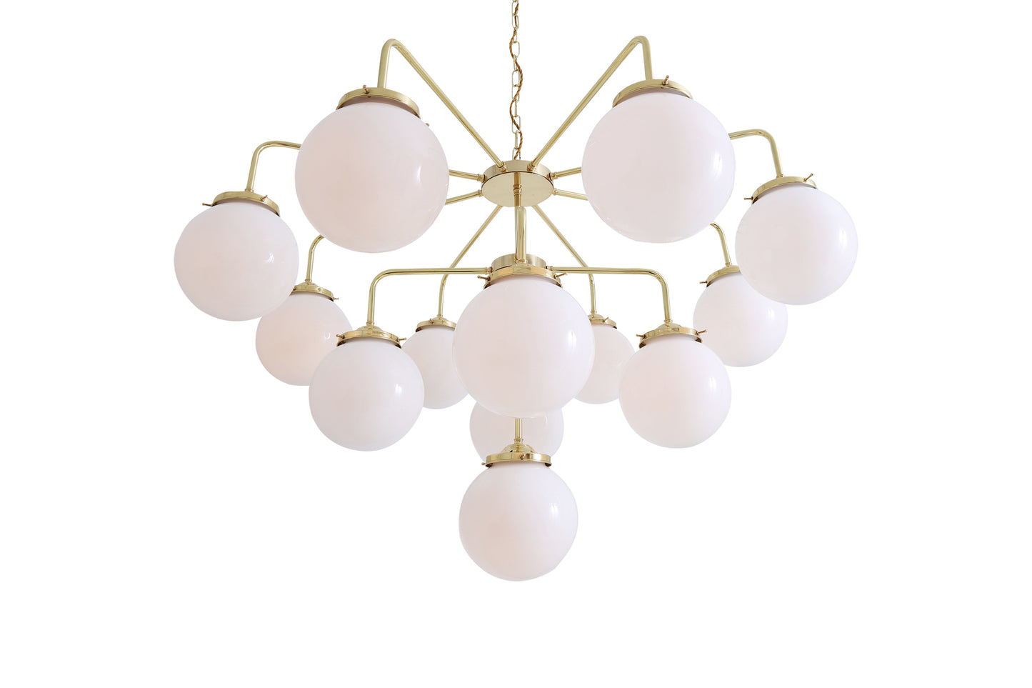 Rome Mid-Century Three-Tier Globe Chandelier, 13-Light