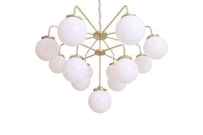 Rome Mid-Century Three-Tier Globe Chandelier, 13-Light