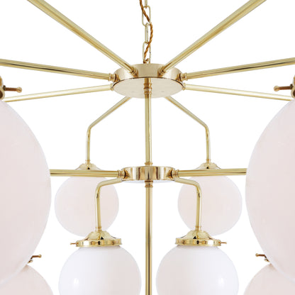 Rome Mid-Century Three-Tier Globe Chandelier, 13-Light