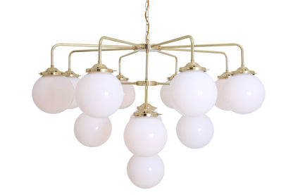 Rome Mid-Century Three-Tier Globe Chandelier, 13-Light