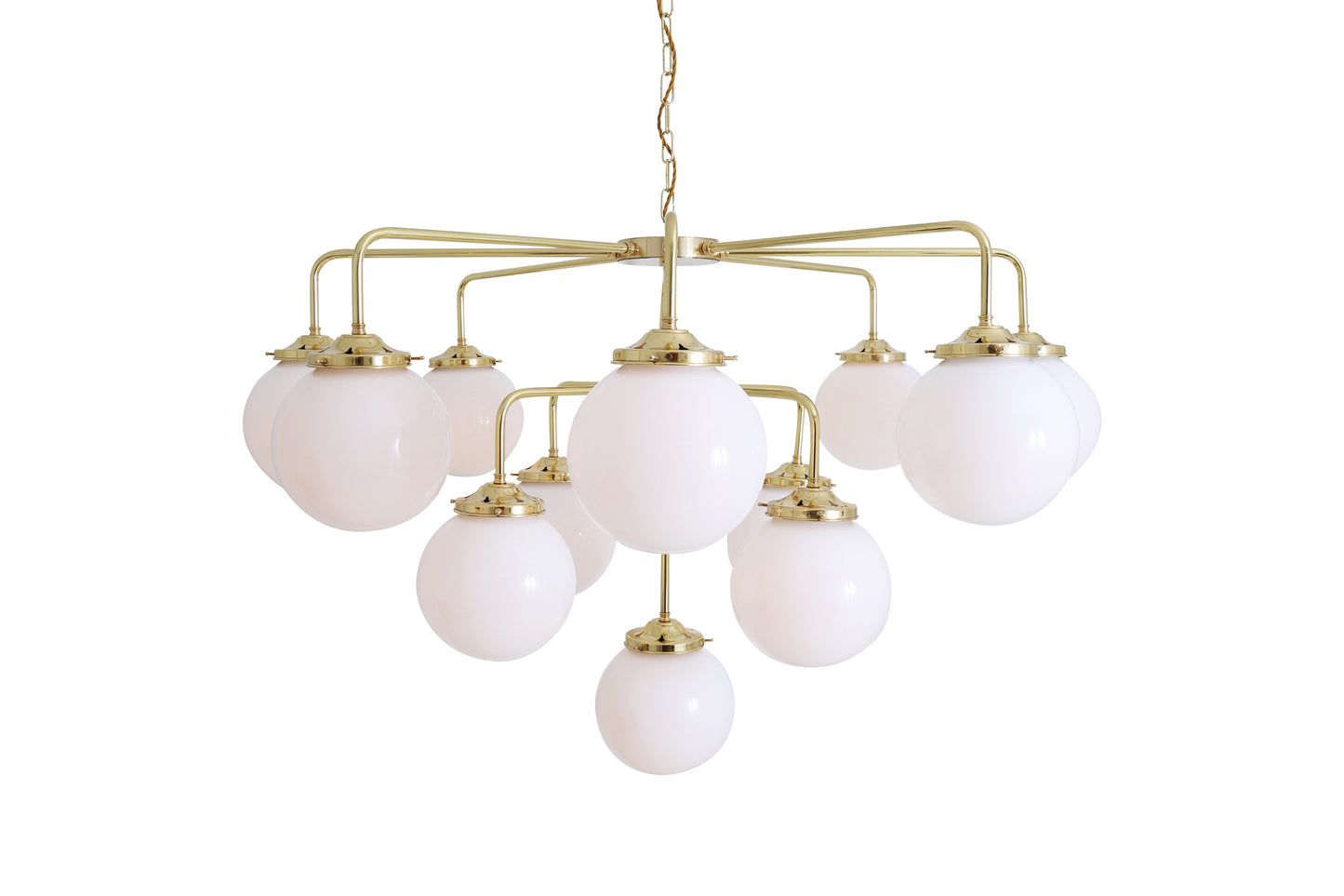 Rome Mid-Century Three-Tier Globe Chandelier, 13-Light