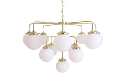 Rome Mid-Century Three-Tier Globe Chandelier, 13-Light