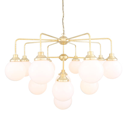 Rome Mid-Century Three-Tier Globe Chandelier, 13-Light