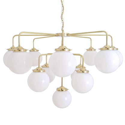 Rome Mid-Century Three-Tier Globe Chandelier, 13-Light