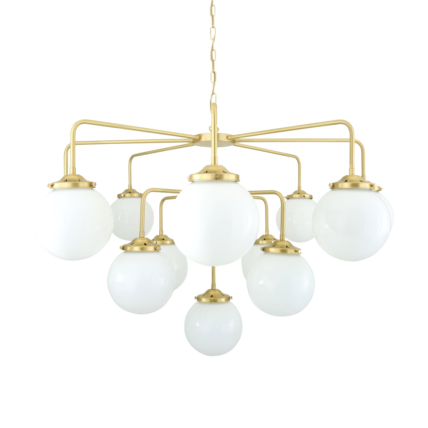 Rome Mid-Century Three-Tier Globe Chandelier, 13-Light