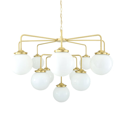 Rome Mid-Century Three-Tier Globe Chandelier, 13-Light