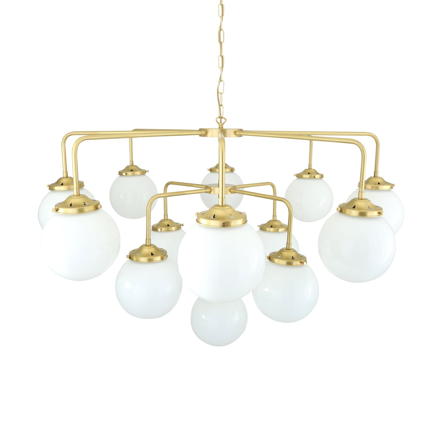 Rome Mid-Century Three-Tier Globe Chandelier, 13-Light