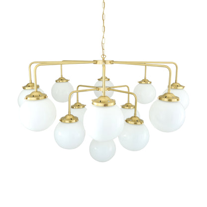 Rome Mid-Century Three-Tier Globe Chandelier, 13-Light
