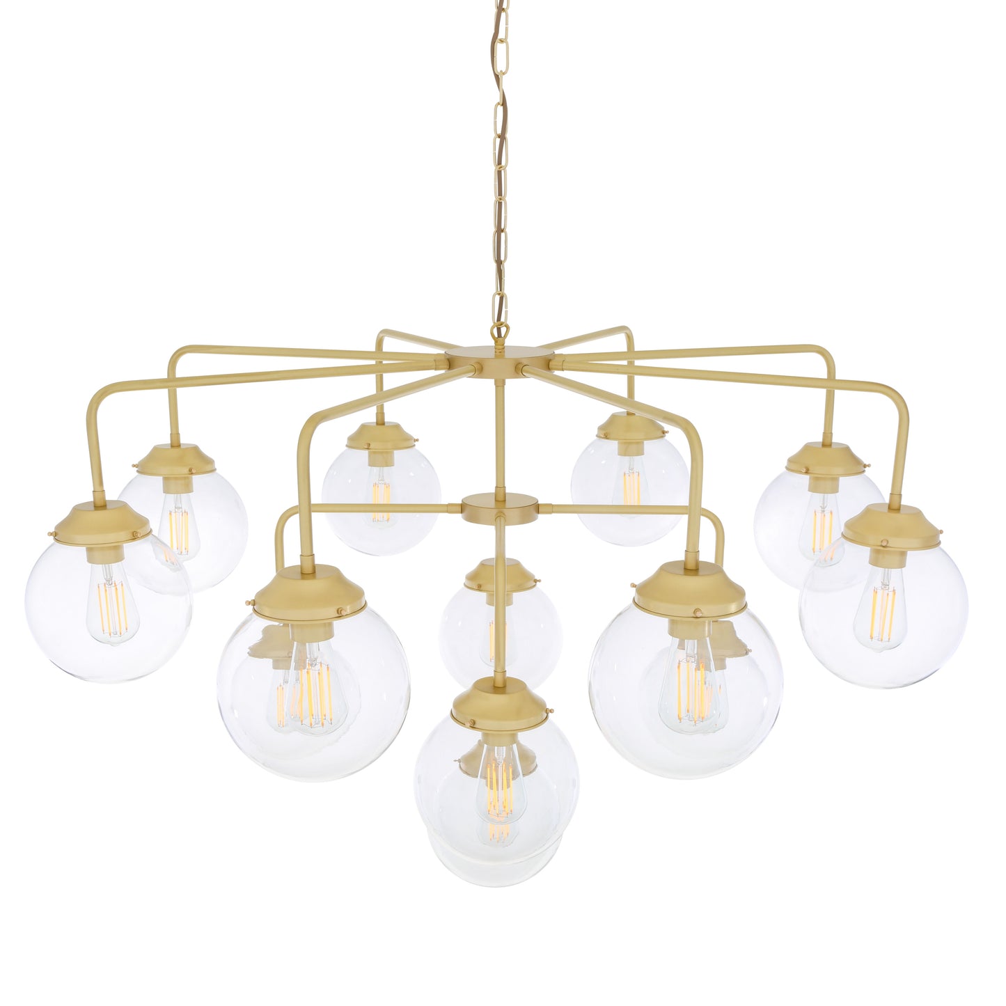 Rome Mid-Century Three-Tier Globe Chandelier, 13-Light