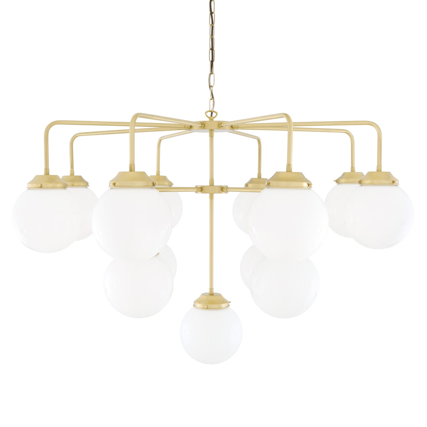 Rome Mid-Century Three-Tier Globe Chandelier, 13-Light