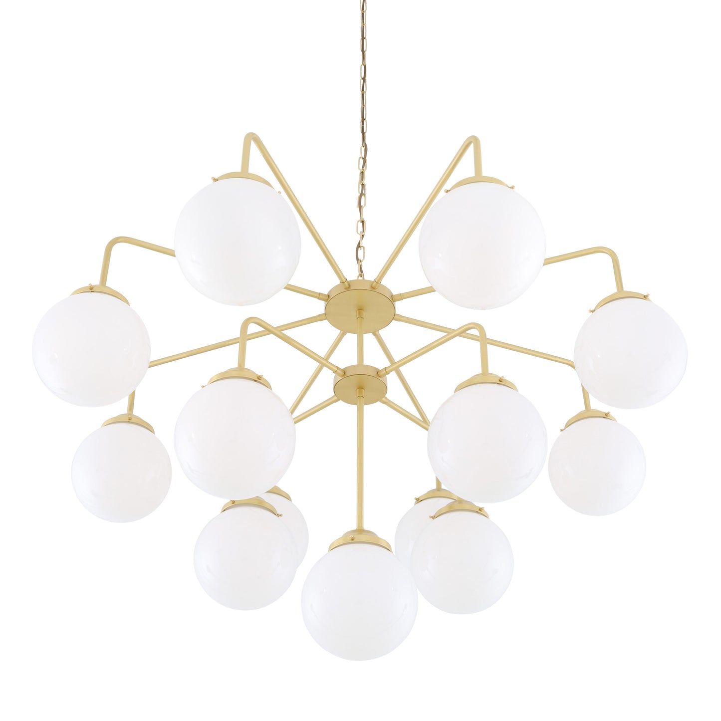 Rome Mid-Century Three-Tier Globe Chandelier, 13-Light