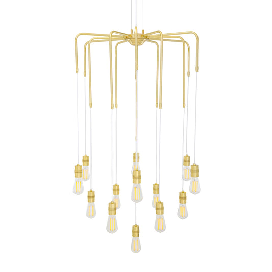 Sela Modern Brass Chandelier, 13 Light