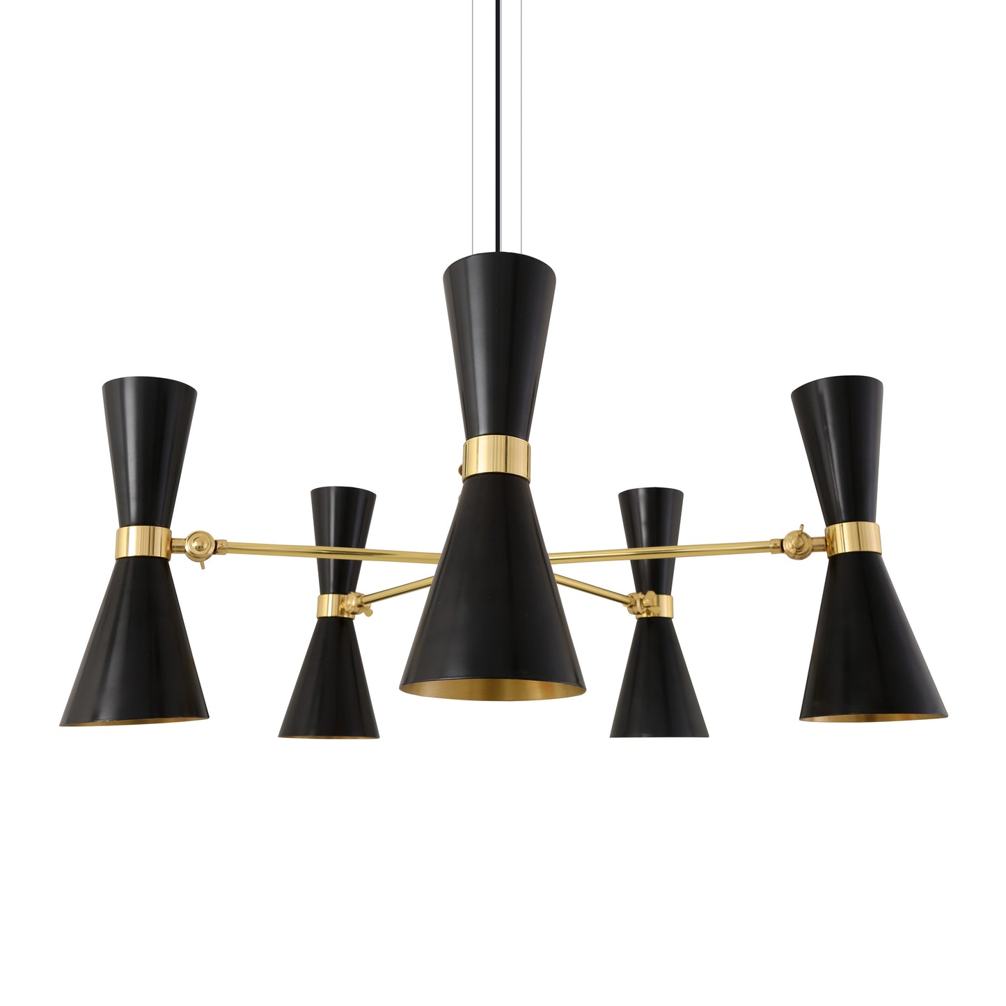 Cairo Mid-Century Chandelier, Five-Arm