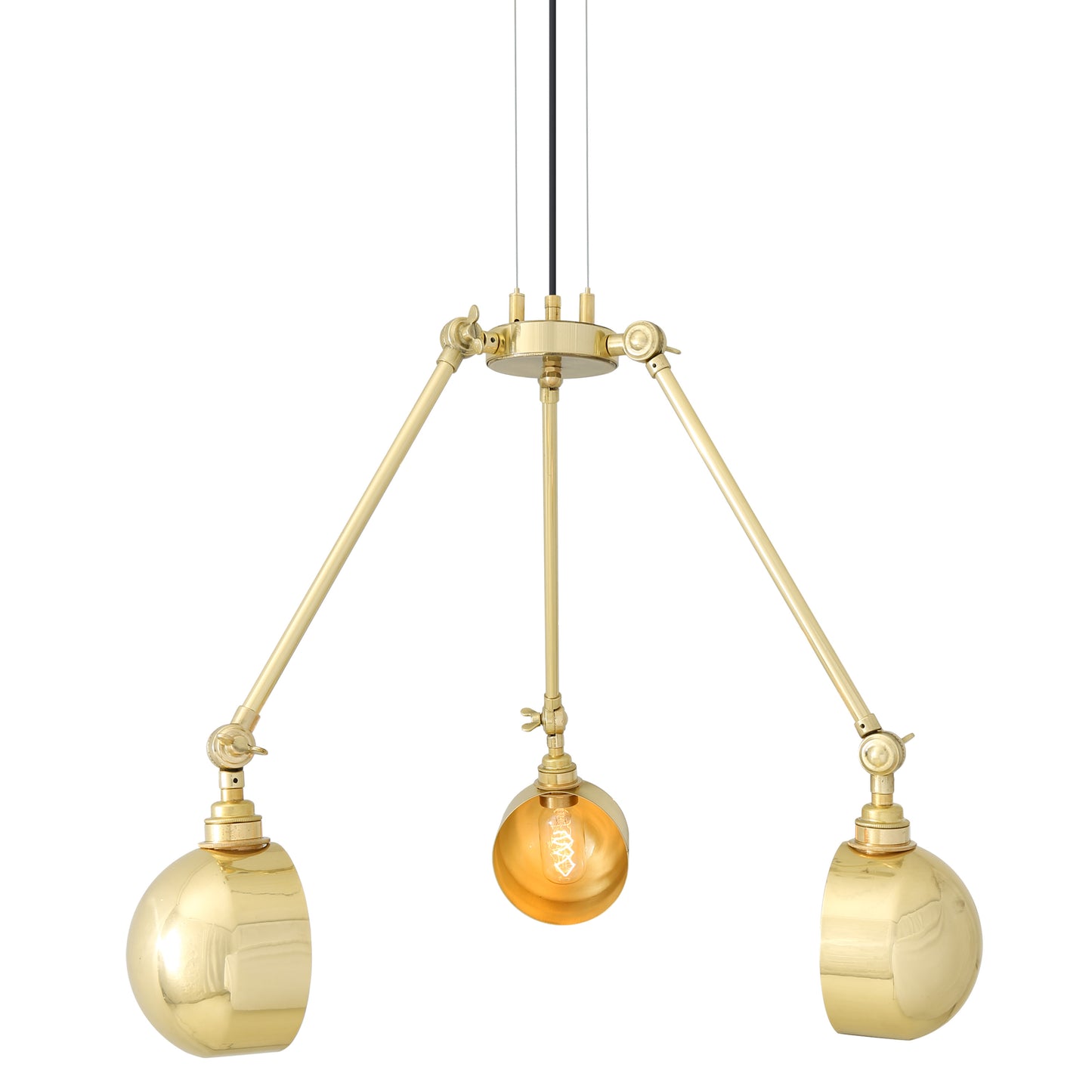 Neiva Vintage Adjustable Chandelier, Three-Arm