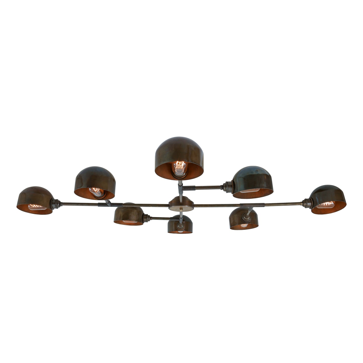 Santa Anita Industrial Flush Chandelier, Eight-Arm