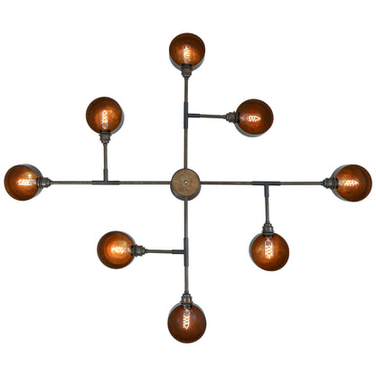 Santa Anita Industrial Flush Chandelier, Eight-Arm