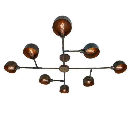 Santa Anita Industrial Flush Chandelier, Eight-Arm