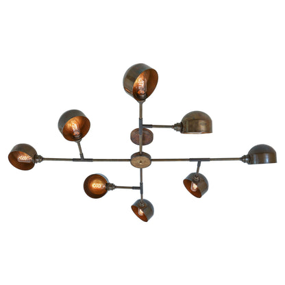 Santa Anita Industrial Flush Chandelier, Eight-Arm