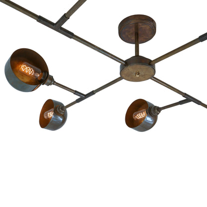 Santa Anita Industrial Flush Chandelier, Eight-Arm