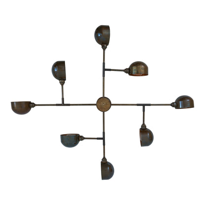 Santa Anita Industrial Flush Chandelier, Eight-Arm