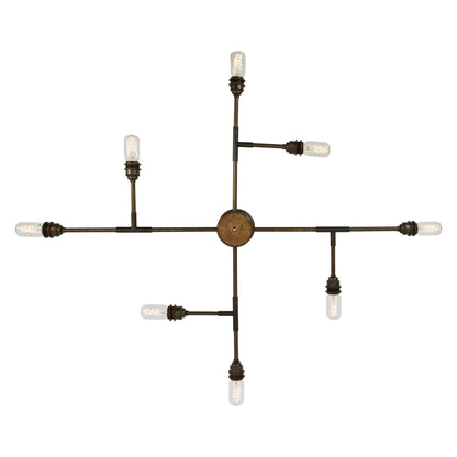 San Felipe Vintage Flush Chandelier, Eight-Arm