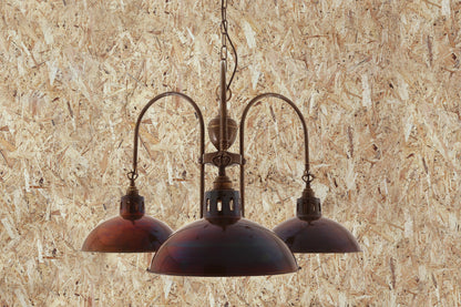 Goiania Industrial Brass Chandelier, Three-Arm