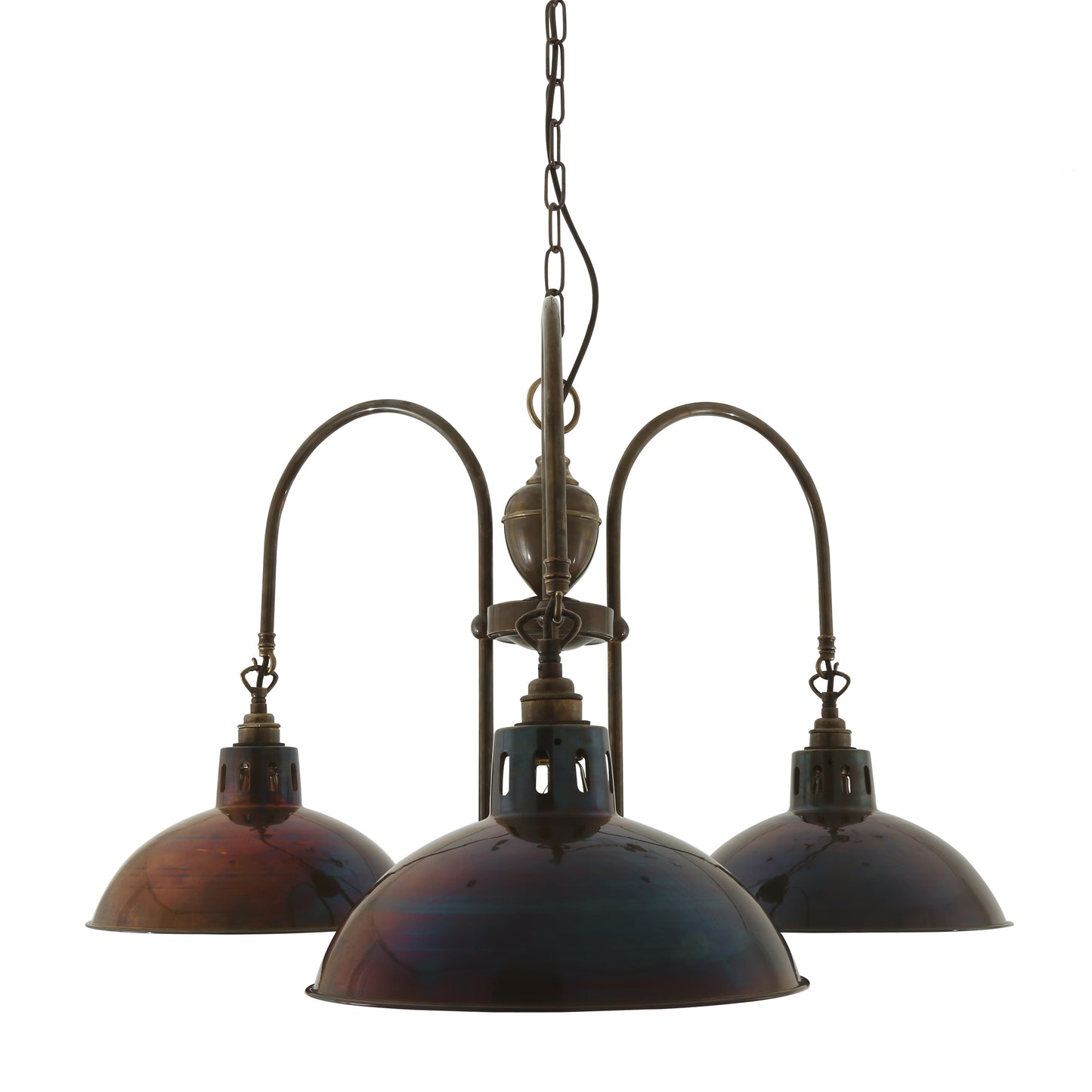 Goiania Industrial Brass Chandelier, Three-Arm