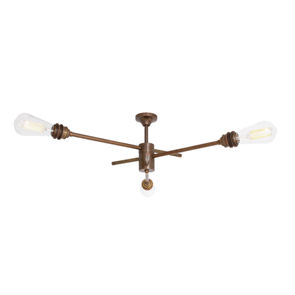 Mombasa Industrial Flush Chandelier, Three-Arm