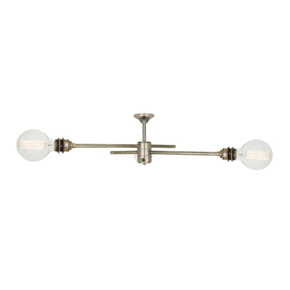 Mombasa Industrial Flush Chandelier, Three-Arm