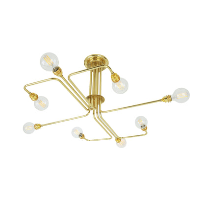 Irbid Modern Flush Chandelier, Eight-Arm