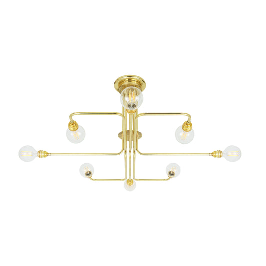 Irbid Modern Flush Chandelier, Eight-Arm