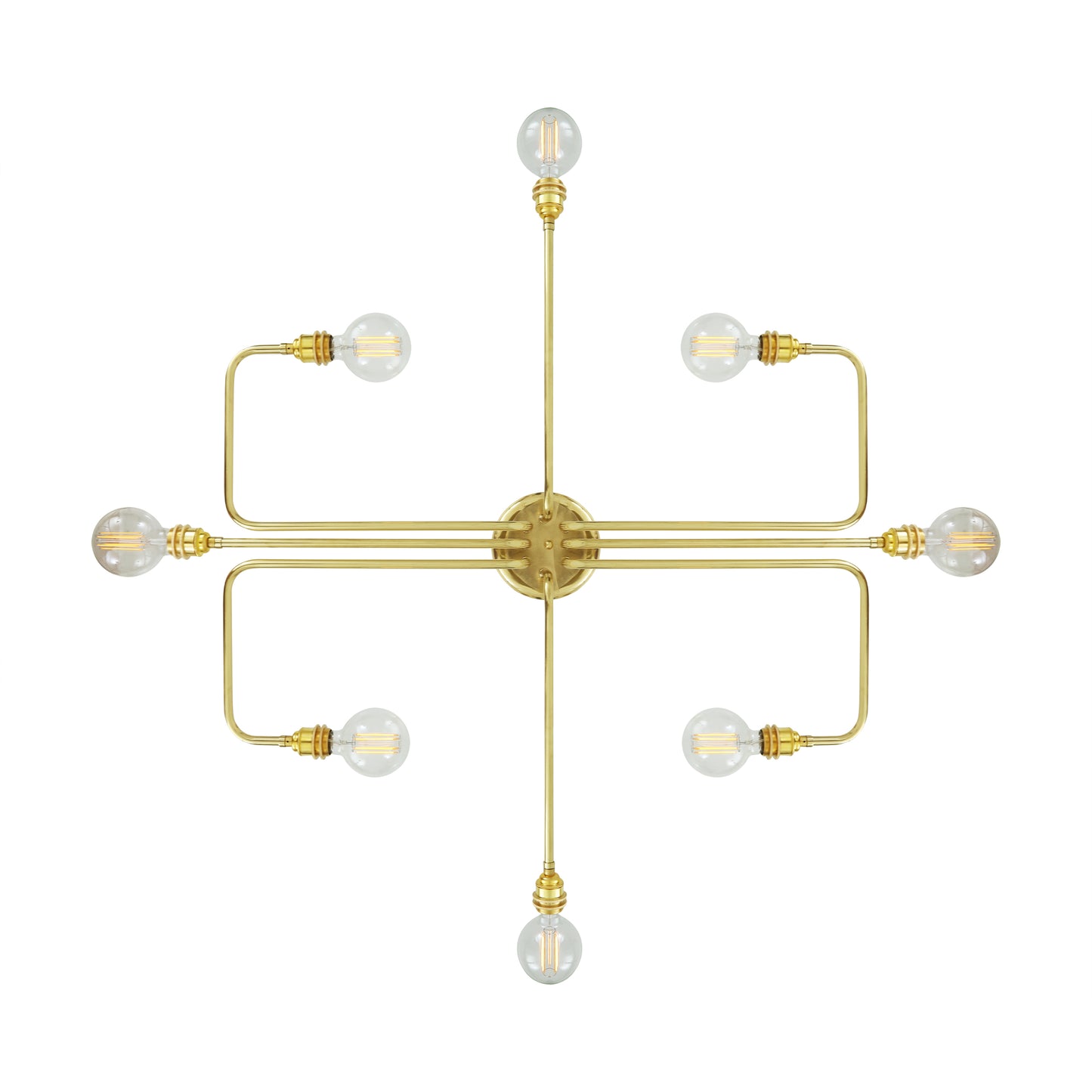 Irbid Modern Flush Chandelier, Eight-Arm