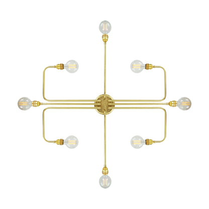 Irbid Modern Flush Chandelier, Eight-Arm