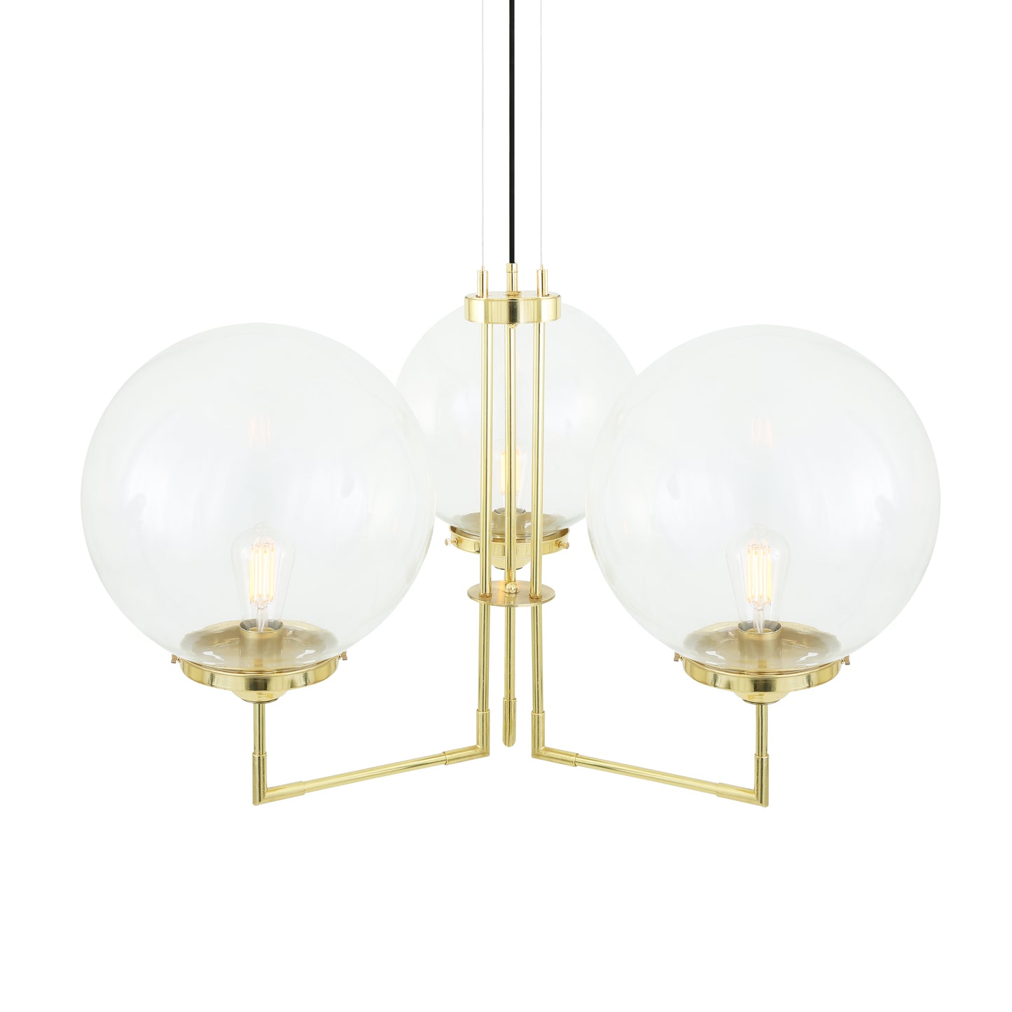 Bellavary Modern Globe Chandelier, Three-Arm