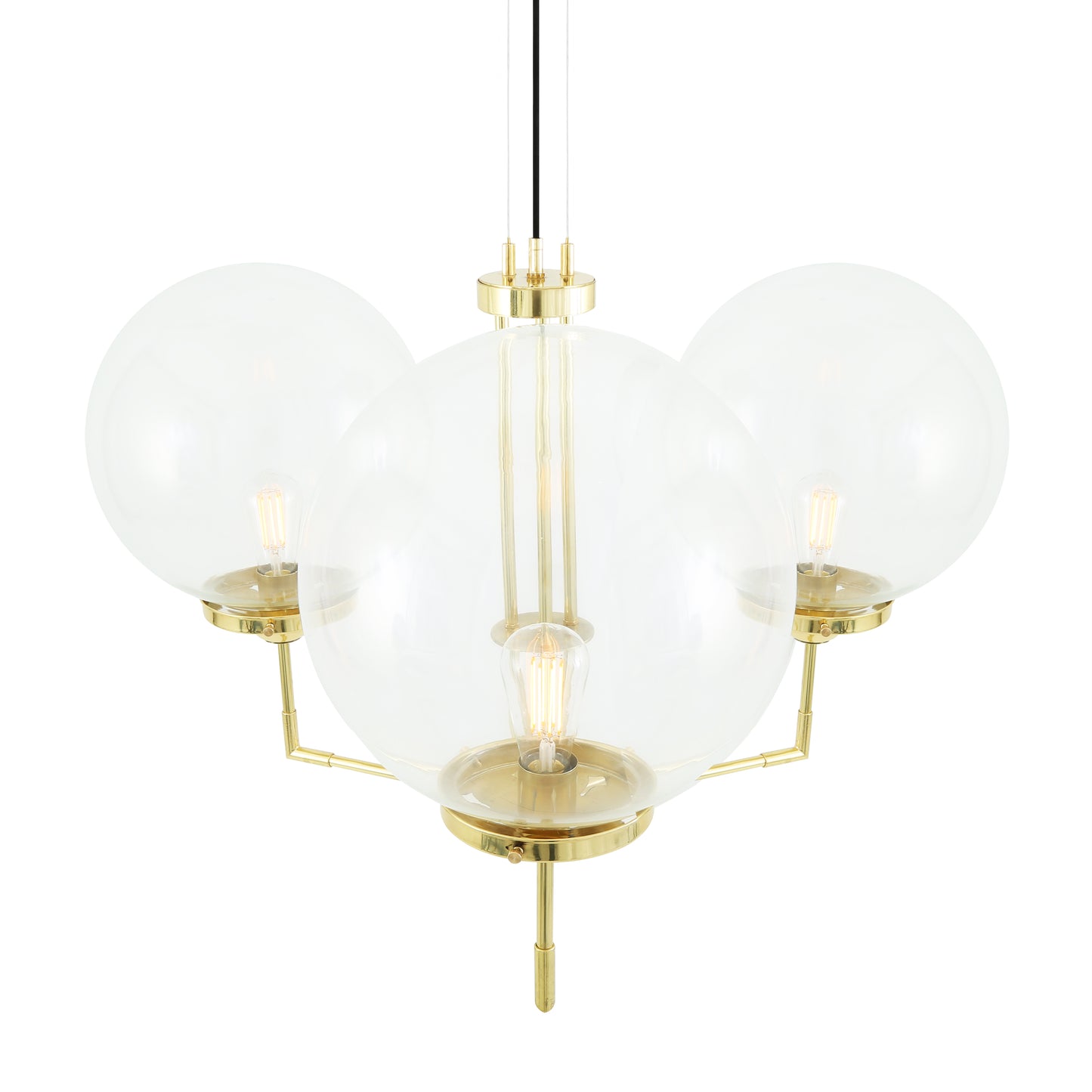 Bellavary Modern Globe Chandelier, Three-Arm