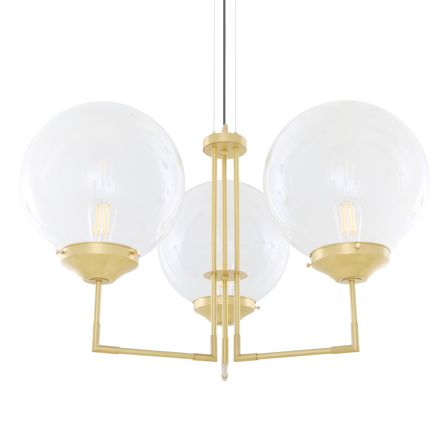 Bellavary Modern Globe Chandelier, Three-Arm