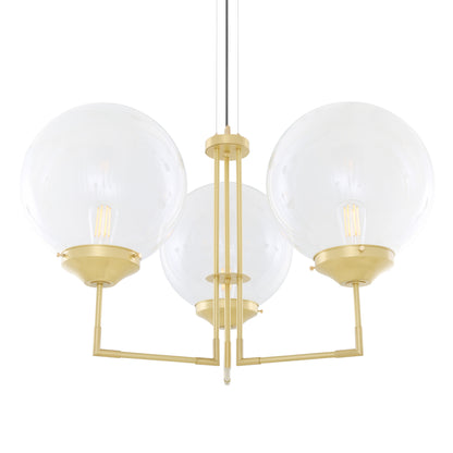 Bellavary Modern Globe Chandelier, Three-Arm