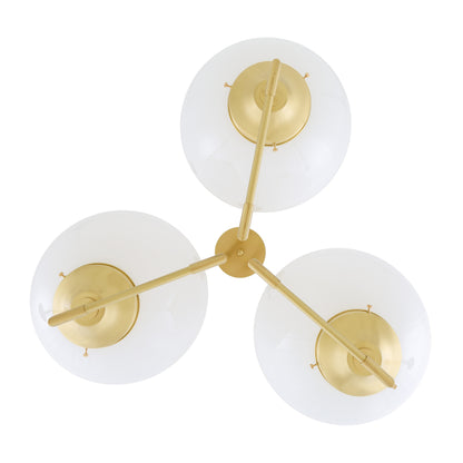 Bellavary Modern Globe Chandelier, Three-Arm