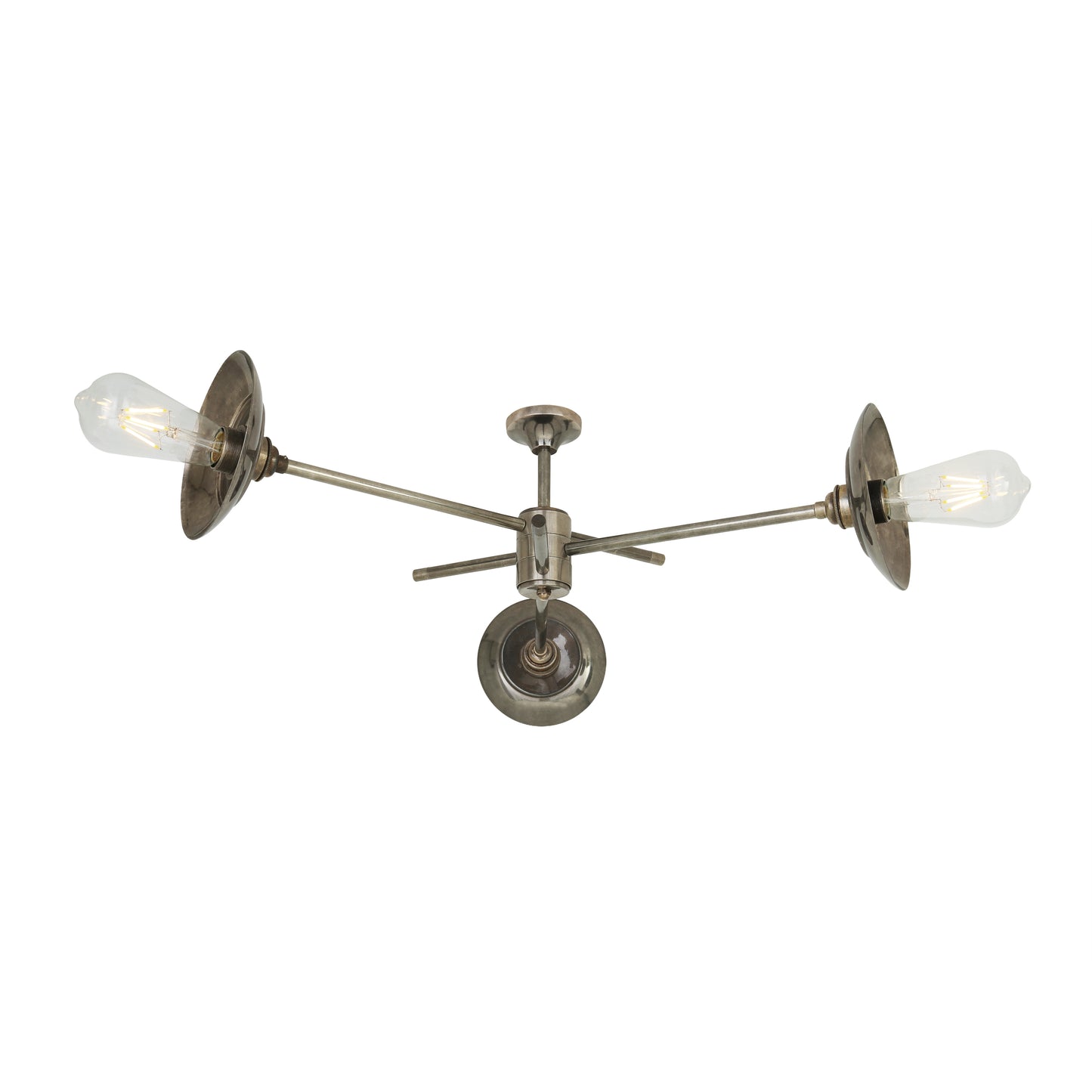 Reznor Industrial Flush Chandelier, Three-Arm