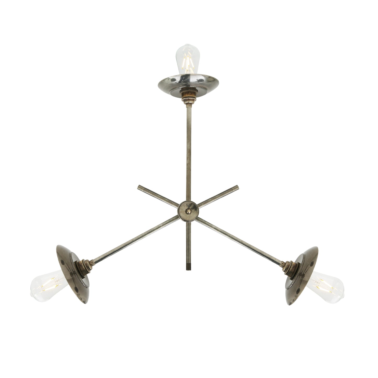 Reznor Industrial Flush Chandelier, Three-Arm