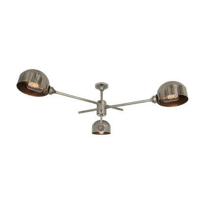 San Jose Vintage Flush Chandelier, Three-Arm
