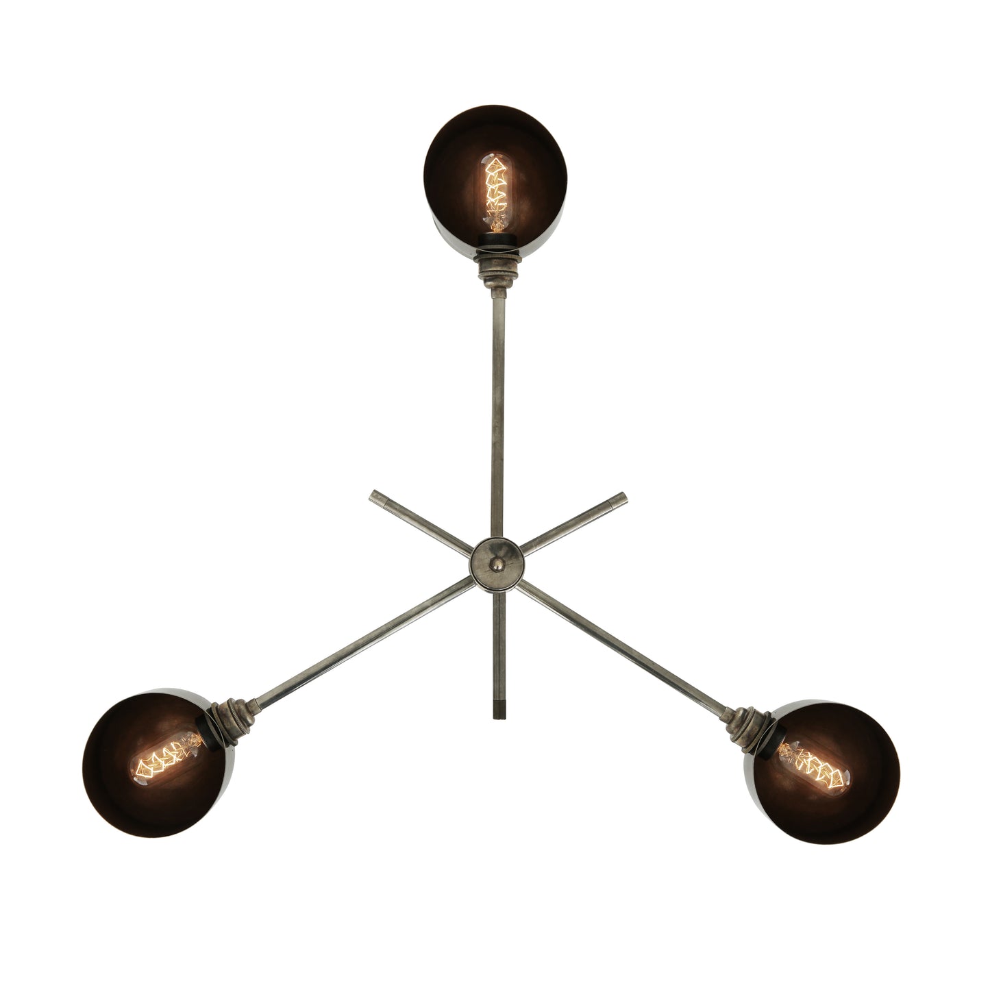 San Jose Vintage Flush Chandelier, Three-Arm