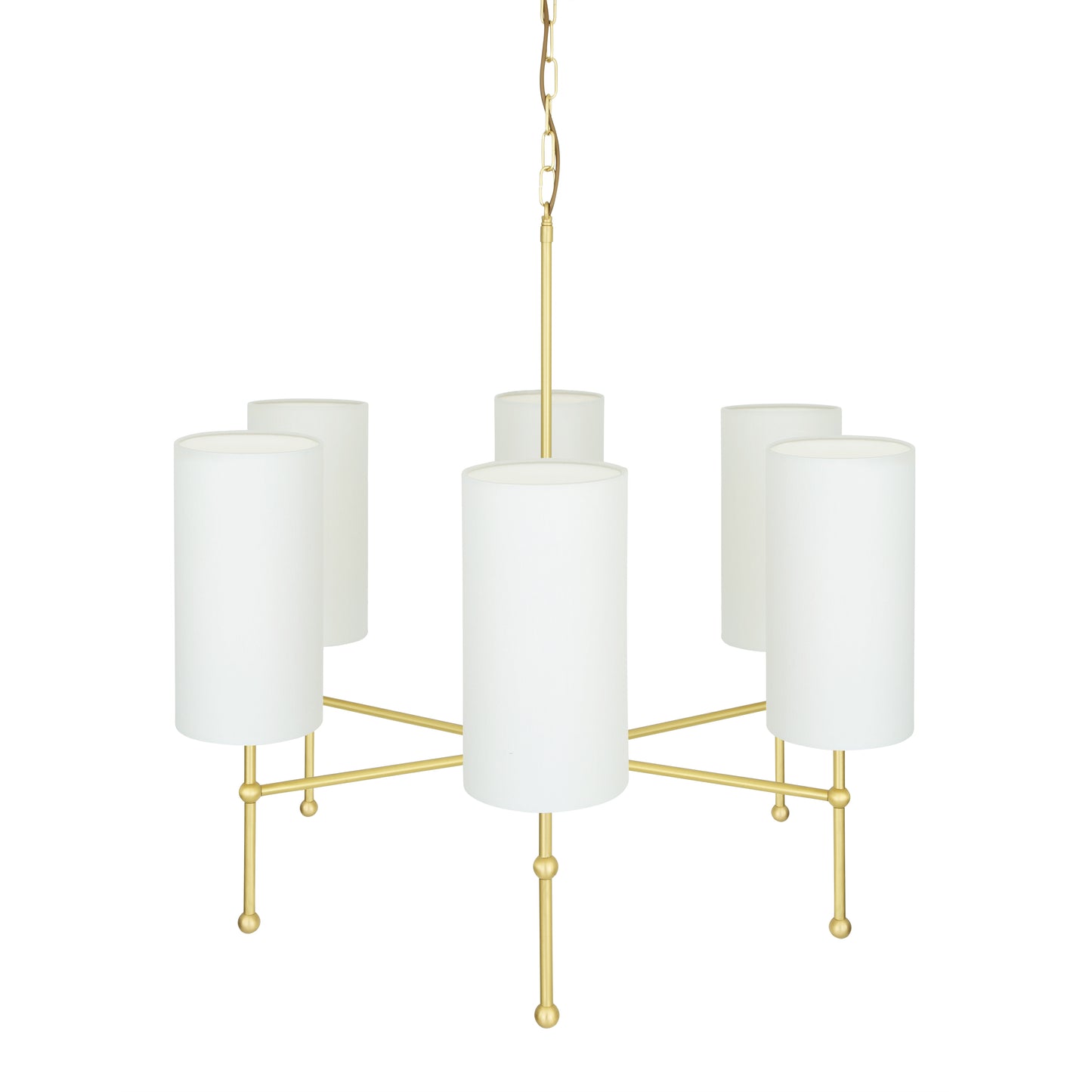 Arizona Modern Brass Six-Arm  Chandelier