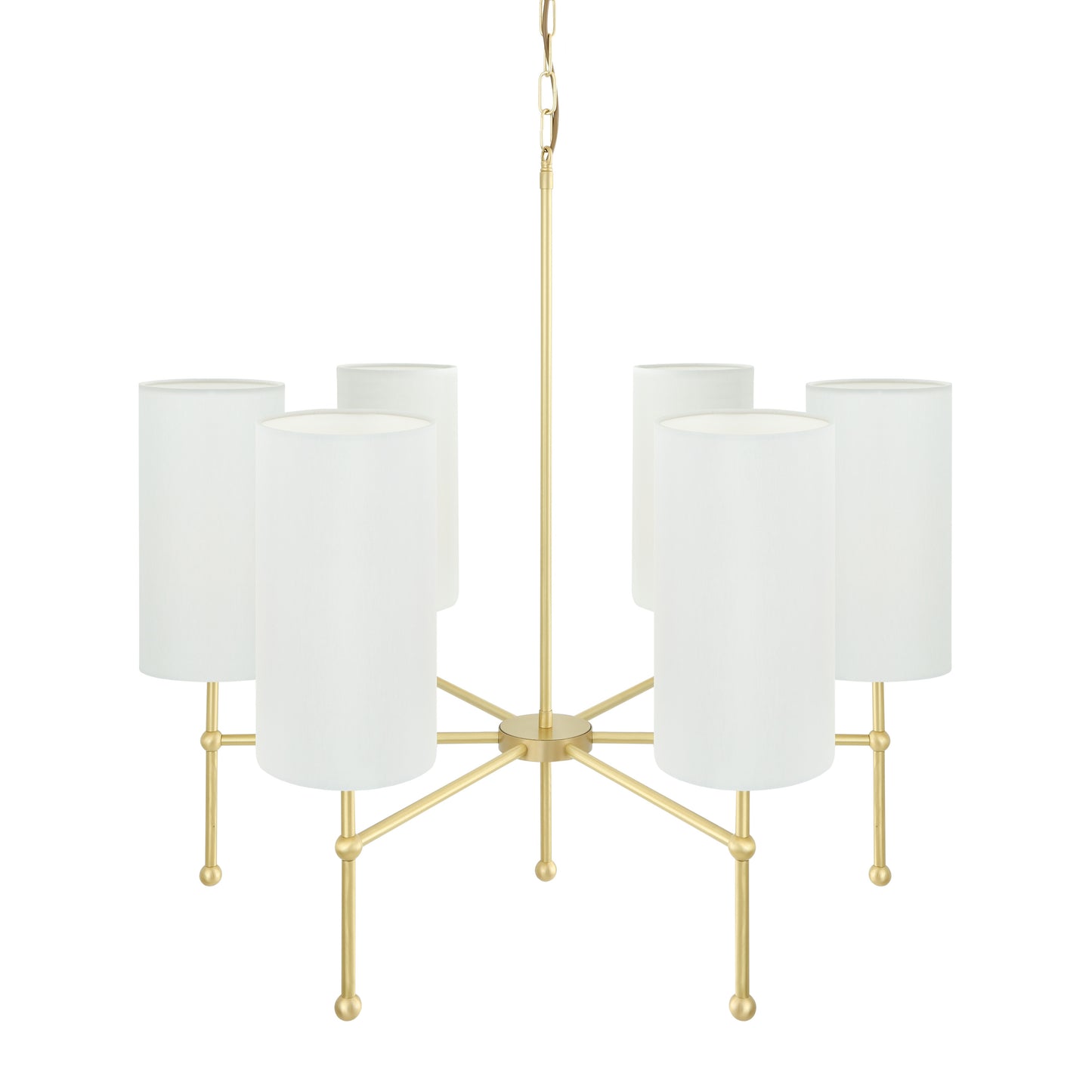 Arizona Modern Brass Six-Arm  Chandelier