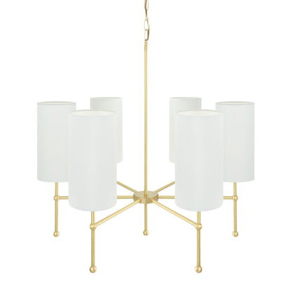 Arizona Modern Brass Six-Arm  Chandelier