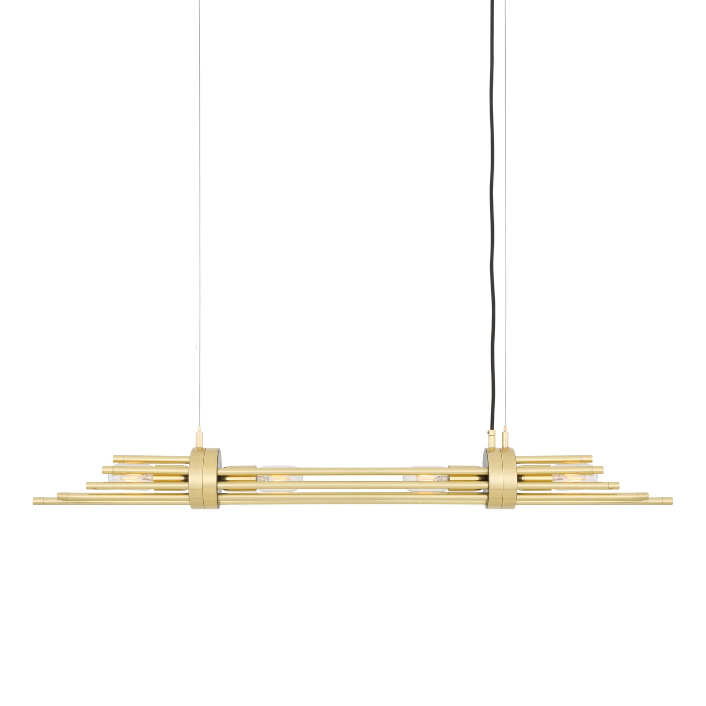 Victoria Modern Brass Chandelier, Four Light